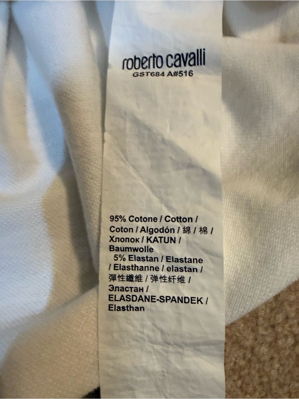 Roberto Cavalli White Polo with Red Trim and Chest Logo - Picture 5 of 6